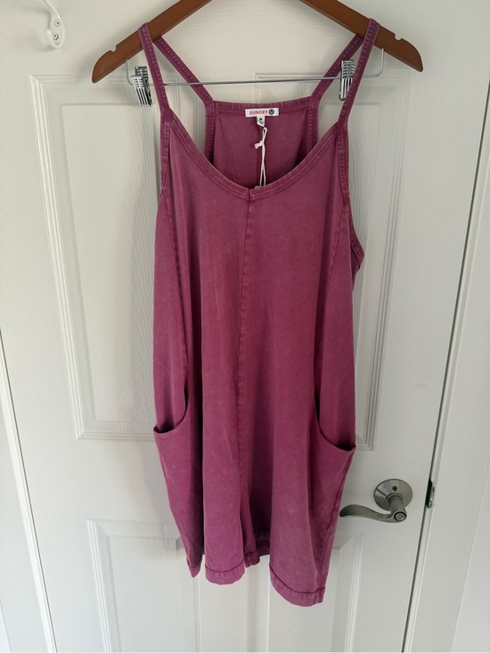 Sundry Pants - NWT Sundry by Anthropologie Red Cotton Blend Romper Medium Casual Summer